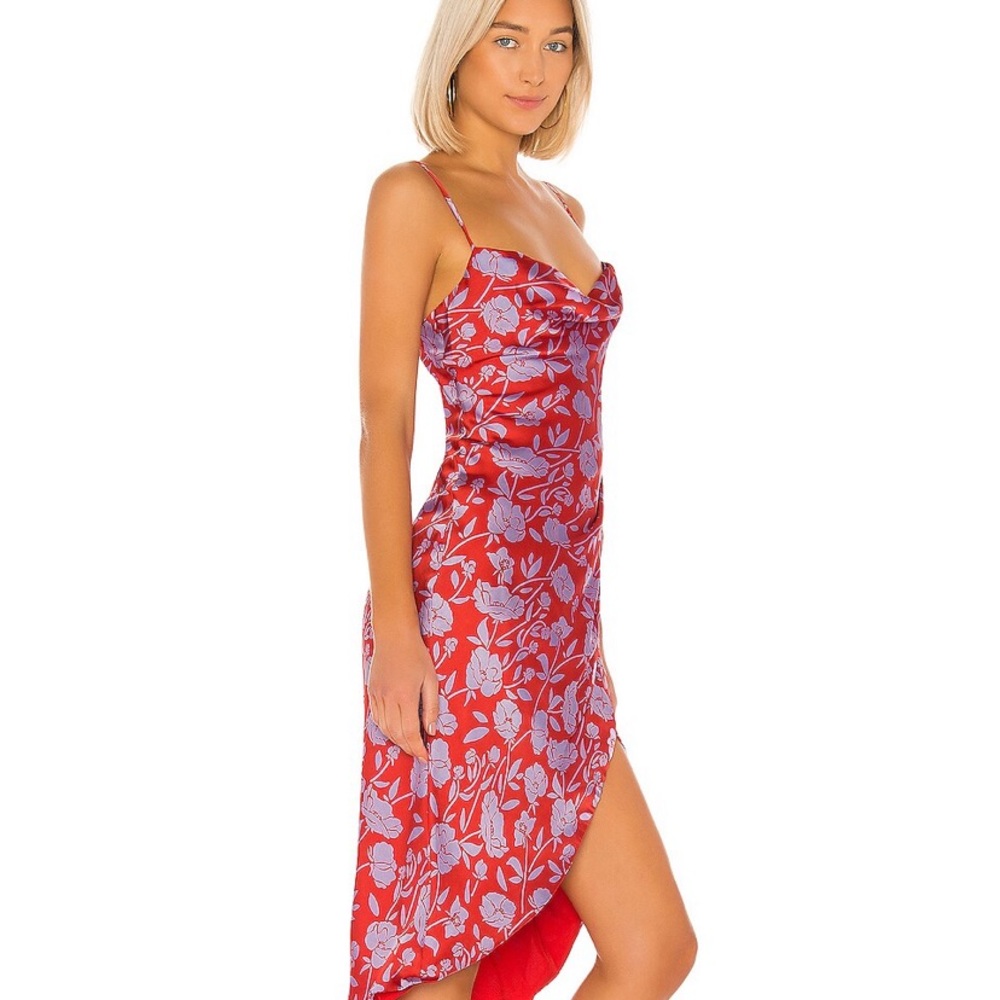 LOVERS + FRIENDS Noah Wrap Dress in red & purple floral size S- NWT